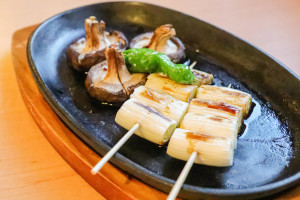 県産椎茸と豊後高田白ネギ醤油焼き